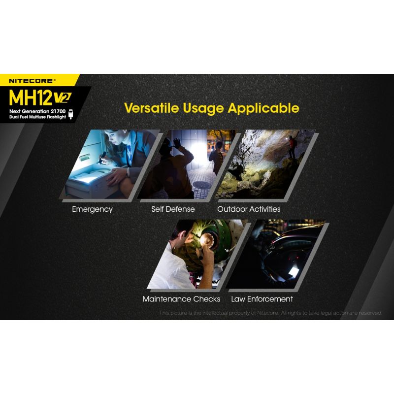 Nitecore MH12 V2 LED Taschenlampe 1200 Lumen Outdoor Beleuchtung 21700 Batterie für Camping und Wandern