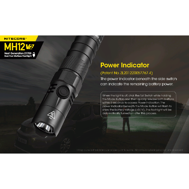 Nitecore MH12 V2 LED Taschenlampe 1200 Lumen Outdoor Beleuchtung 21700 Batterie für Camping und Wandern