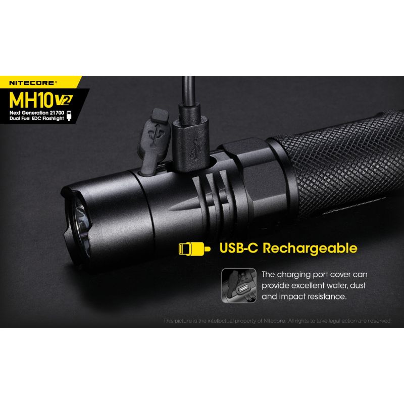 NITECORE MH10 V2 XP-L2 V6 LED-Taschenlampe 1200 Lumen USB-C Ladegerät kompakte langlebige Outdoor Beleuchtung