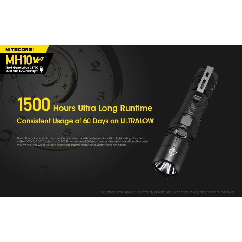 NITECORE MH10 V2 XP-L2 V6 LED-Taschenlampe 1200 Lumen USB-C Ladegerät kompakte langlebige Outdoor Beleuchtung