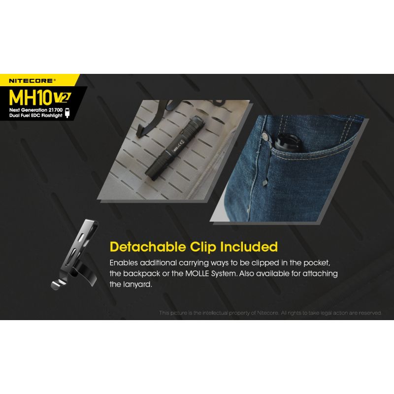 NITECORE MH10 V2 XP-L2 V6 LED-Taschenlampe 1200 Lumen USB-C Ladegerät kompakte langlebige Outdoor Beleuchtung