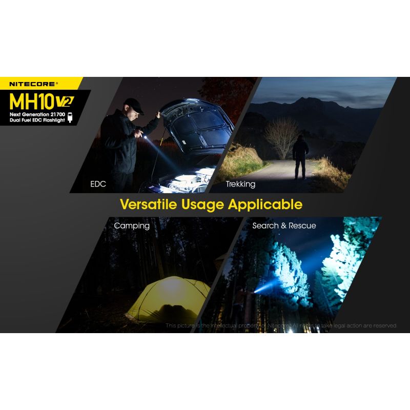 NITECORE MH10 V2 XP-L2 V6 LED-Taschenlampe 1200 Lumen USB-C Ladegerät kompakte langlebige Outdoor Beleuchtung