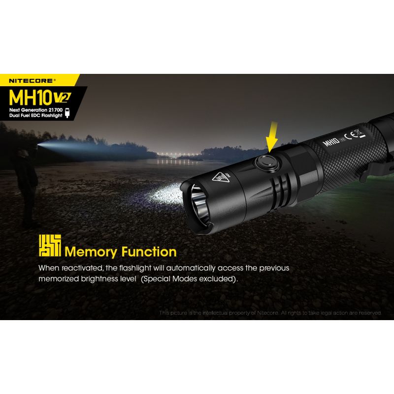 NITECORE MH10 V2 XP-L2 V6 LED-Taschenlampe 1200 Lumen USB-C Ladegerät kompakte langlebige Outdoor Beleuchtung