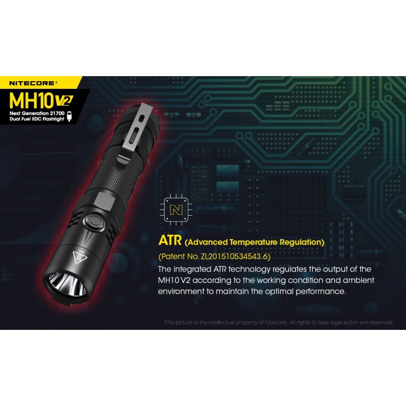 NITECORE MH10 V2 XP-L2 V6 LED-Taschenlampe 1200 Lumen USB-C Ladegerät kompakte langlebige Outdoor Beleuchtung