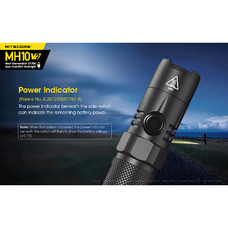 NITECORE MH10 V2 XP-L2 V6 LED-Taschenlampe 1200 Lumen USB-C Ladegerät kompakte langlebige Outdoor Beleuchtung