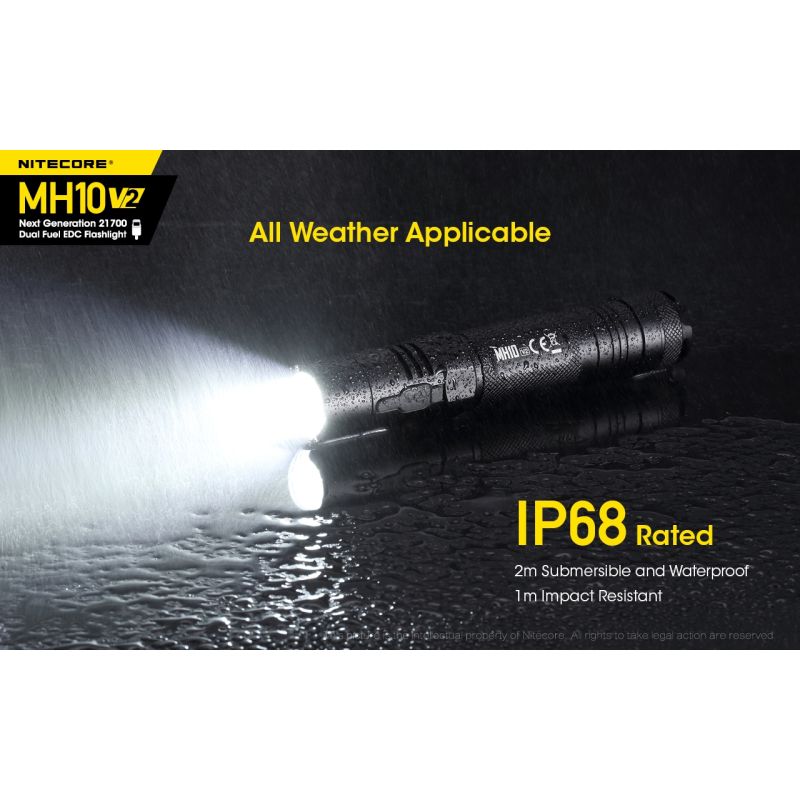 NITECORE MH10 V2 XP-L2 V6 LED-Taschenlampe 1200 Lumen USB-C Ladegerät kompakte langlebige Outdoor Beleuchtung