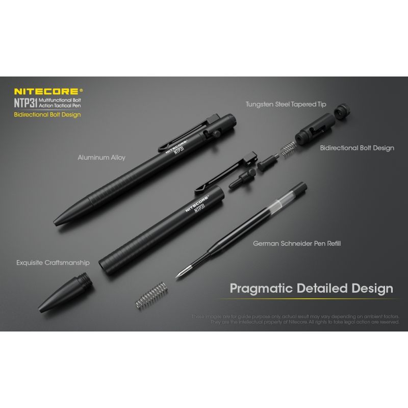 NITECORE NTP31 Multifunktionaler Stift mit langlebiger Aluminiumlegierung ideal als Notfallwerkzeug Abenteuerstift