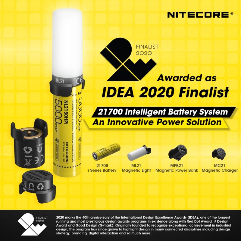 NITECORE 21700 Intelligentes Batteriesystem ML21 Magnetlicht NL2150HPI 5000mAh Batterie Outdoor-Enthusiasten