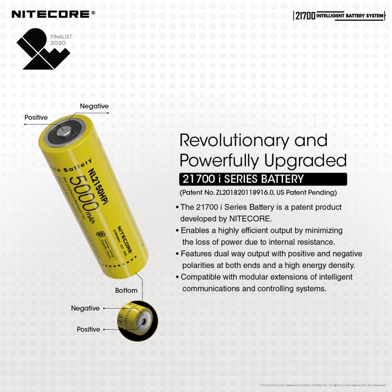 NITECORE 21700 Intelligentes Batteriesystem ML21 Magnetlicht NL2150HPI 5000mAh Batterie Outdoor-Enthusiasten