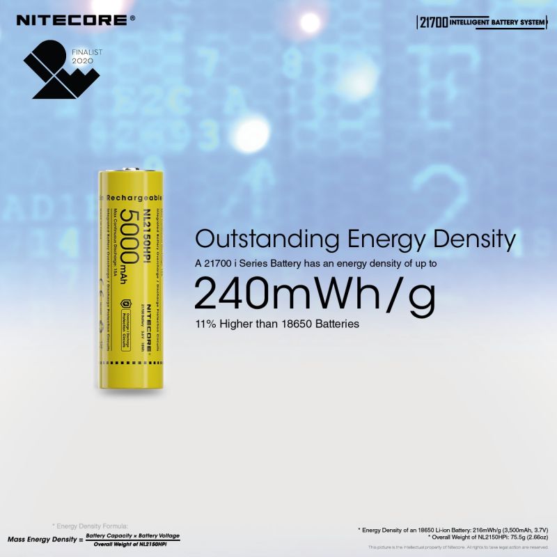 NITECORE 21700 Intelligentes Batteriesystem ML21 Magnetlicht NL2150HPI 5000mAh Batterie Outdoor-Enthusiasten