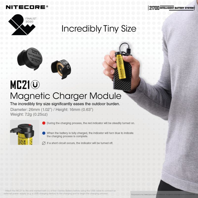 NITECORE 21700 Intelligentes Batteriesystem ML21 Magnetlicht NL2150HPI 5000mAh Batterie Outdoor-Enthusiasten