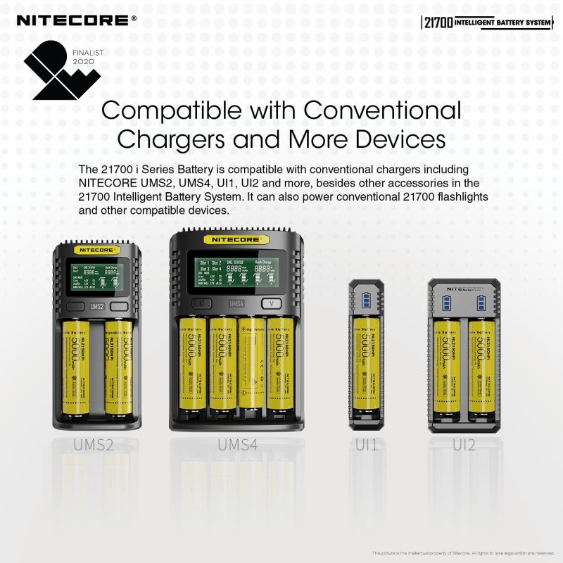 NITECORE 21700 Intelligentes Batteriesystem ML21 Magnetlicht NL2150HPI 5000mAh Batterie Outdoor-Enthusiasten