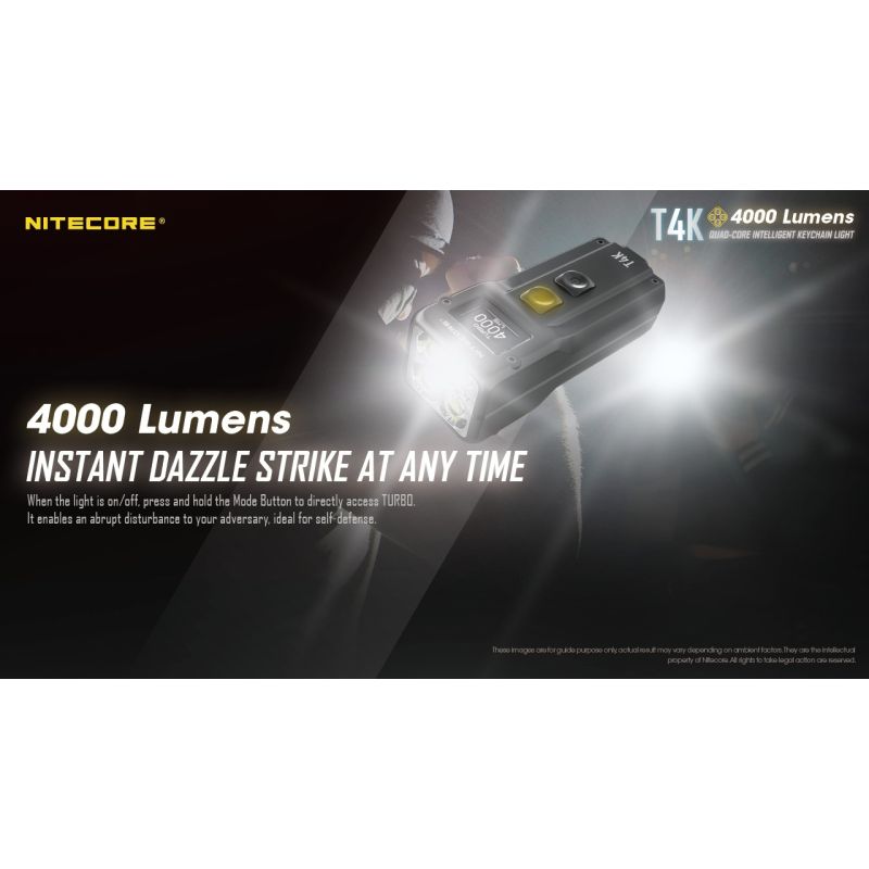 Entdecken Sie Nitecore T4K kompakte Schlüsselanhänger Taschenlampe 4000 Lumen mit USB-C-Aufladung und Outdoor-Beleuchtung
