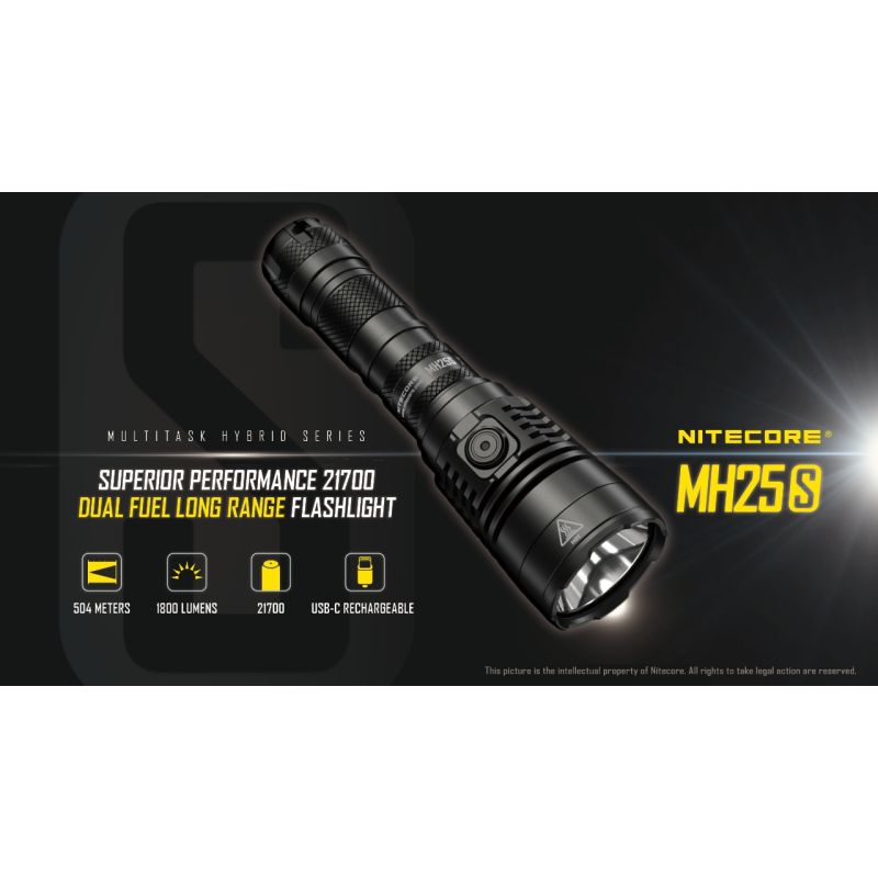 Nitecore MH25S 1800 Lumen LED-Taschenlampe Luminus SST-40 USB-C wiederaufladbar für Outdoor-Abenteuer