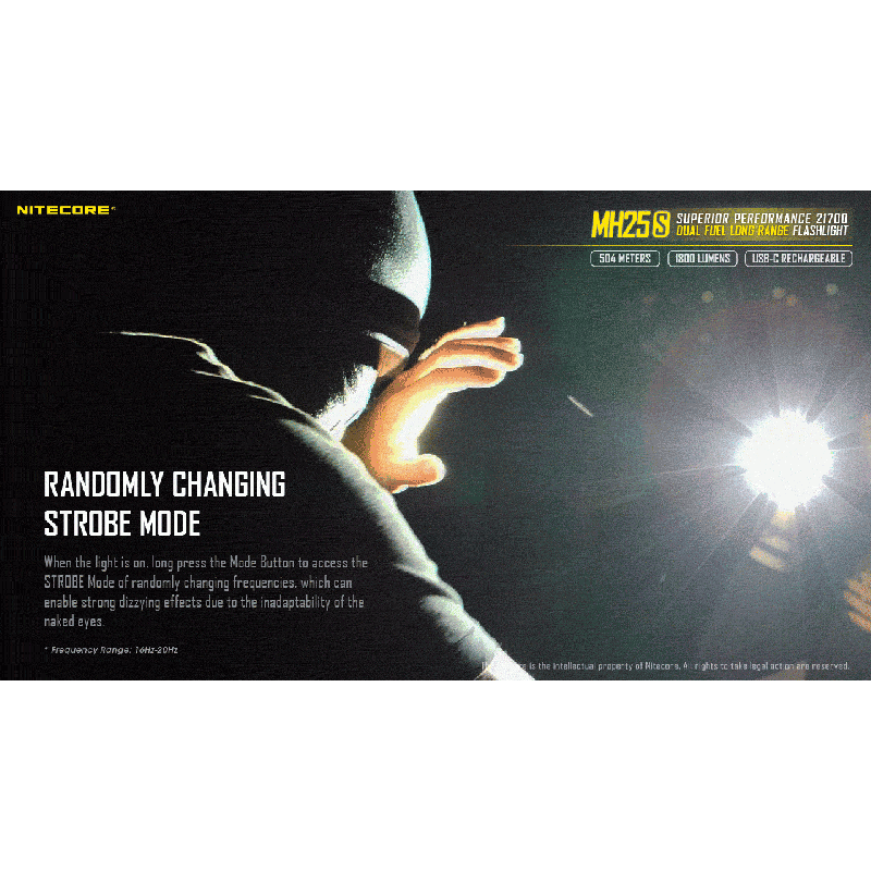 Nitecore MH25S 1800 Lumen LED-Taschenlampe Luminus SST-40 USB-C wiederaufladbar für Outdoor-Abenteuer