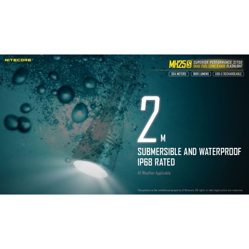 Nitecore MH25S 1800 Lumen LED-Taschenlampe Luminus SST-40 USB-C wiederaufladbar für Outdoor-Abenteuer