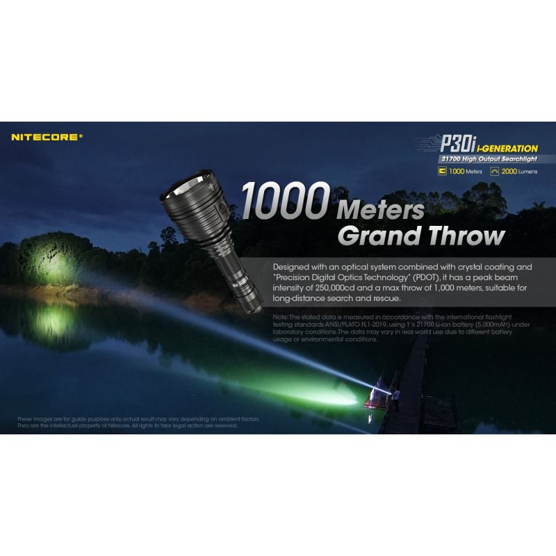 Nitecore P30i XHP35 HI LED Taschenlampe 2000 Lumen 1000 Meter Leuchtweite perfektes Outdoor Beleuchtungswerkzeug