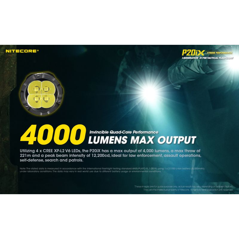 Nitecore P20iX 4000 Lumen taktische LED Taschenlampe USB-C wiederaufladbar mit Strobe Modus und starker Beleuchtung