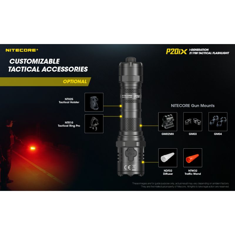 Nitecore P20iX 4000 Lumen taktische LED Taschenlampe USB-C wiederaufladbar mit Strobe Modus und starker Beleuchtung