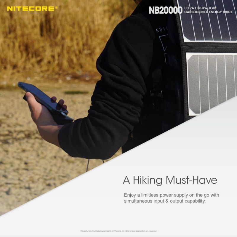 Nitecore NB20000 QC Powerbank 20000mAh Dual Port USB USB-C leicht langlebig für schnelles Laden unterwegs