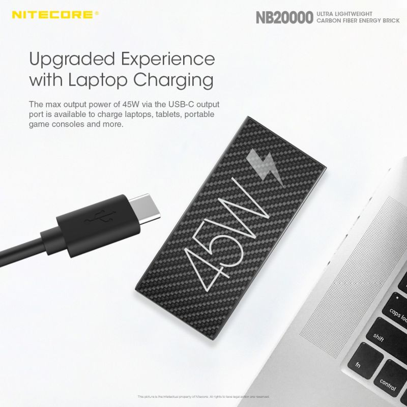 Nitecore NB20000 QC Powerbank 20000mAh Dual Port USB USB-C leicht langlebig für schnelles Laden unterwegs