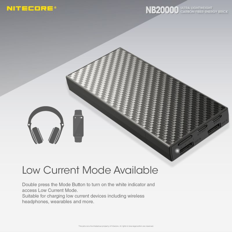 Nitecore NB20000 QC Powerbank 20000mAh Dual Port USB USB-C leicht langlebig für schnelles Laden unterwegs