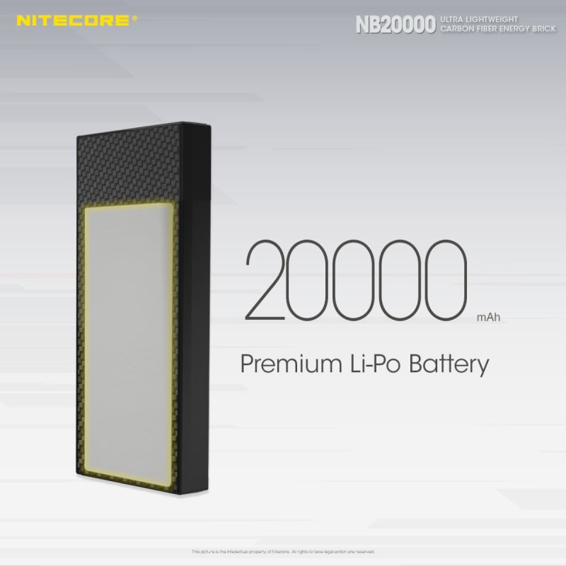 Nitecore NB20000 QC Powerbank 20000mAh Dual Port USB USB-C leicht langlebig für schnelles Laden unterwegs