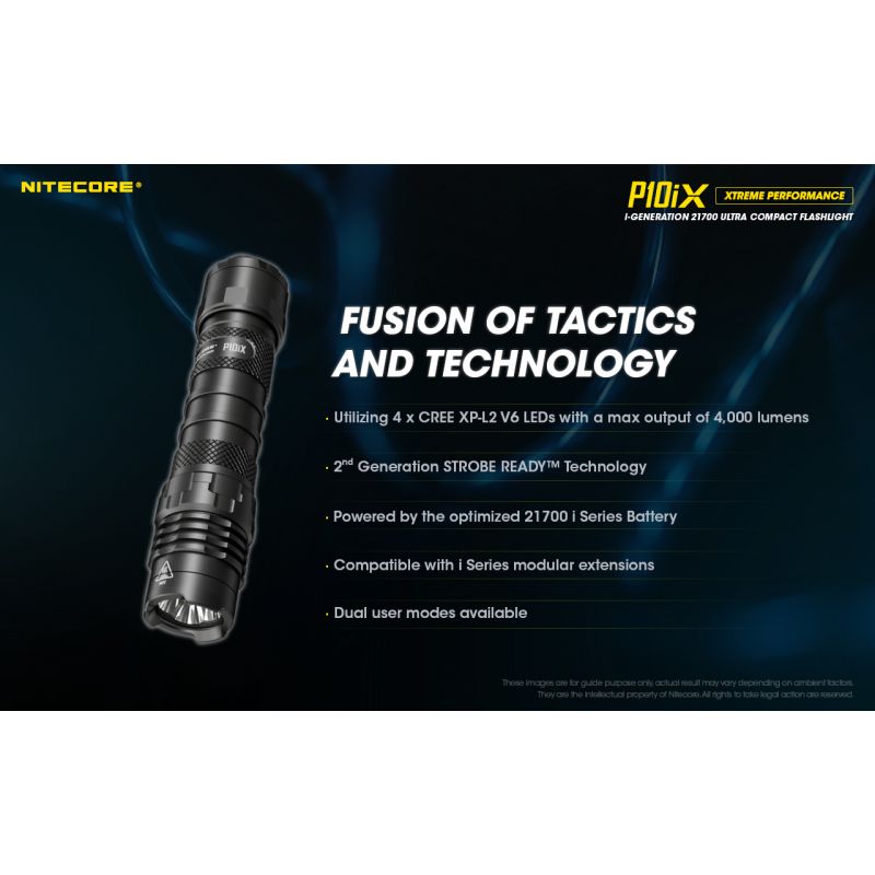 Nitecore P10iX LED Taschenlampe 4000 Lumen 4 x XP-L2 V6 taktische professionelle und robuste Taschenlampe