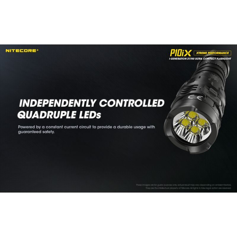 Nitecore P10iX LED Taschenlampe 4000 Lumen 4 x XP-L2 V6 taktische professionelle und robuste Taschenlampe