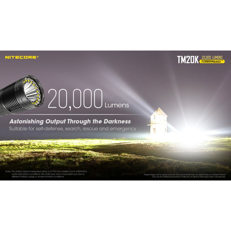 Nitecore TM20K LED-Taschenlampe 20000 Lumen robuste und wiederaufladbare Taschenlampe für Abenteuer und Camping