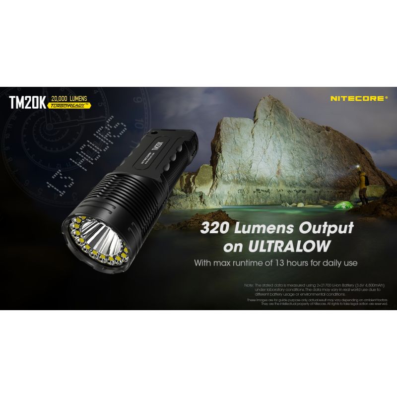 Nitecore TM20K LED-Taschenlampe 20000 Lumen robuste und wiederaufladbare Taschenlampe für Abenteuer und Camping