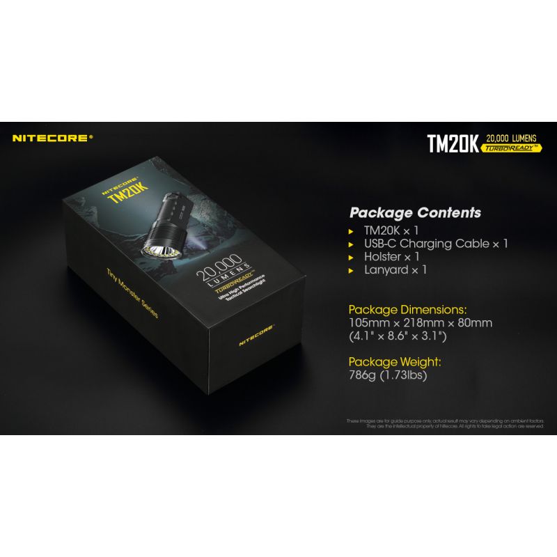 Nitecore TM20K LED-Taschenlampe 20000 Lumen robuste und wiederaufladbare Taschenlampe für Abenteuer und Camping