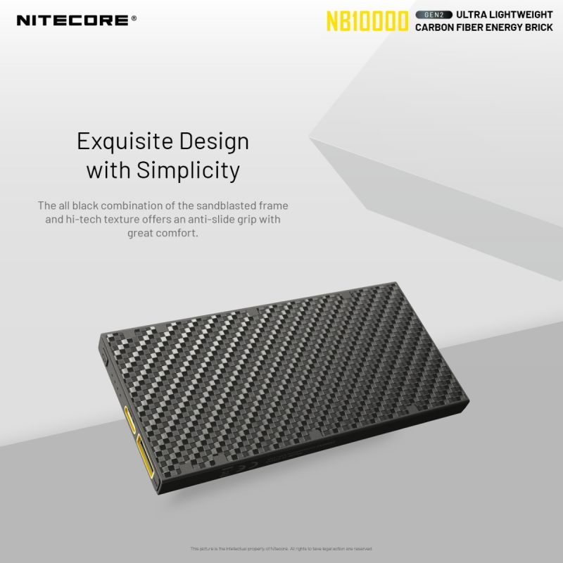 Nitecore NB10000 Gen II ultraflache Powerbank 10000mAh QC Schnellladefunktion USB-C Dual-Ausgänge leicht