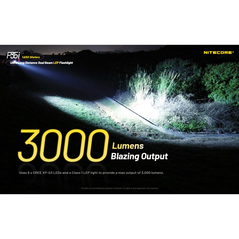 NITECORE P35i wiederaufladbare Taschenlampe 3000 Lumen Suchscheinwerfer outdoor LED 6x XP-G3 ultra-langreichweite