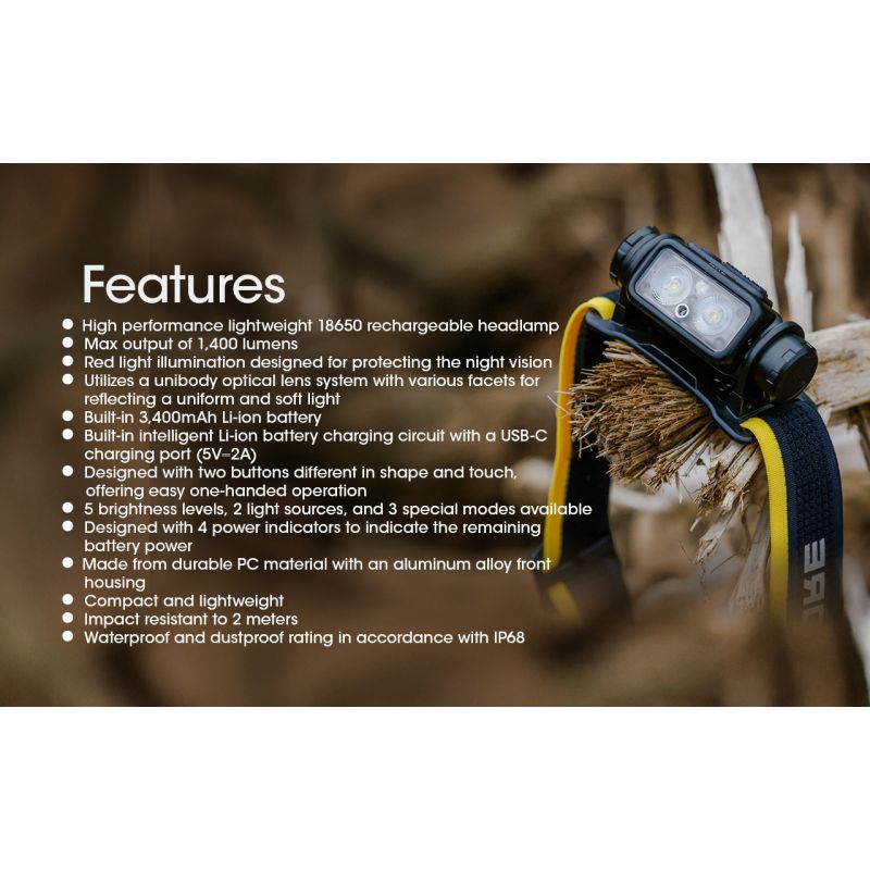 Entdecken Sie die NITECORE NU43 wiederaufladbare Stirnlampe leistungsstarke 1400 Lumen für nächtliche Abenteuer