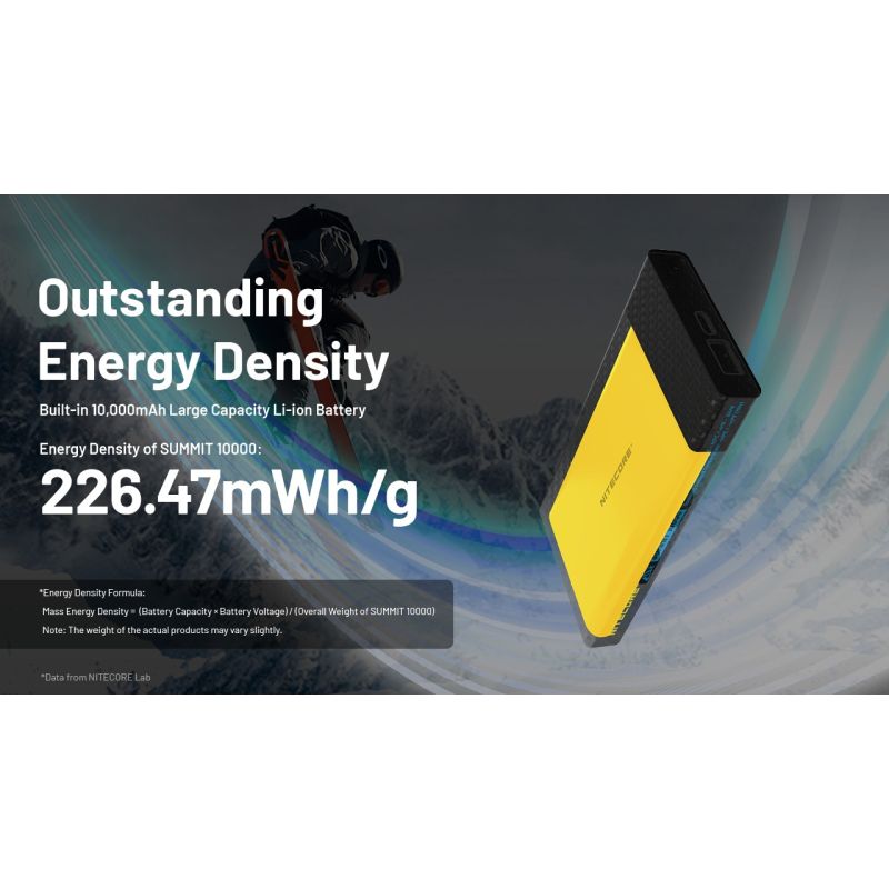 Nitecore Summit 10000 Powerbank Outdoor | Kältebeständig Heizfunktion QC PD USB-C | Robust Leicht Kompakt IPX5