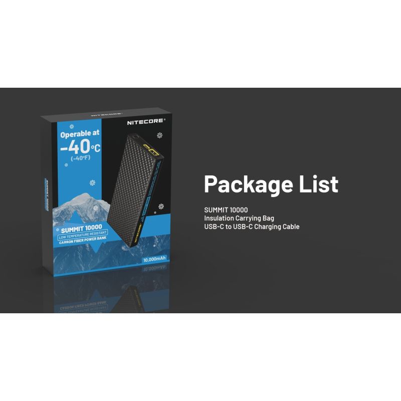 Nitecore Summit 10000 Powerbank Outdoor | Kältebeständig Heizfunktion QC PD USB-C | Robust Leicht Kompakt IPX5
