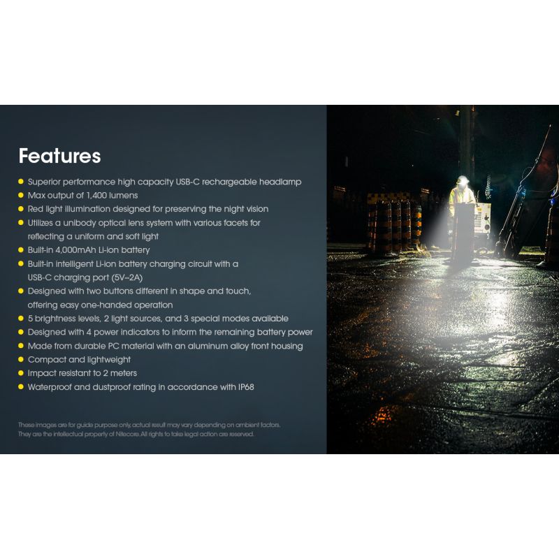 Nitecore NU50 LED-Stirnlampe 1400 Lumen wiederaufladbar für Outdoor Abenteuer Fahrrad Zubehör für Profis