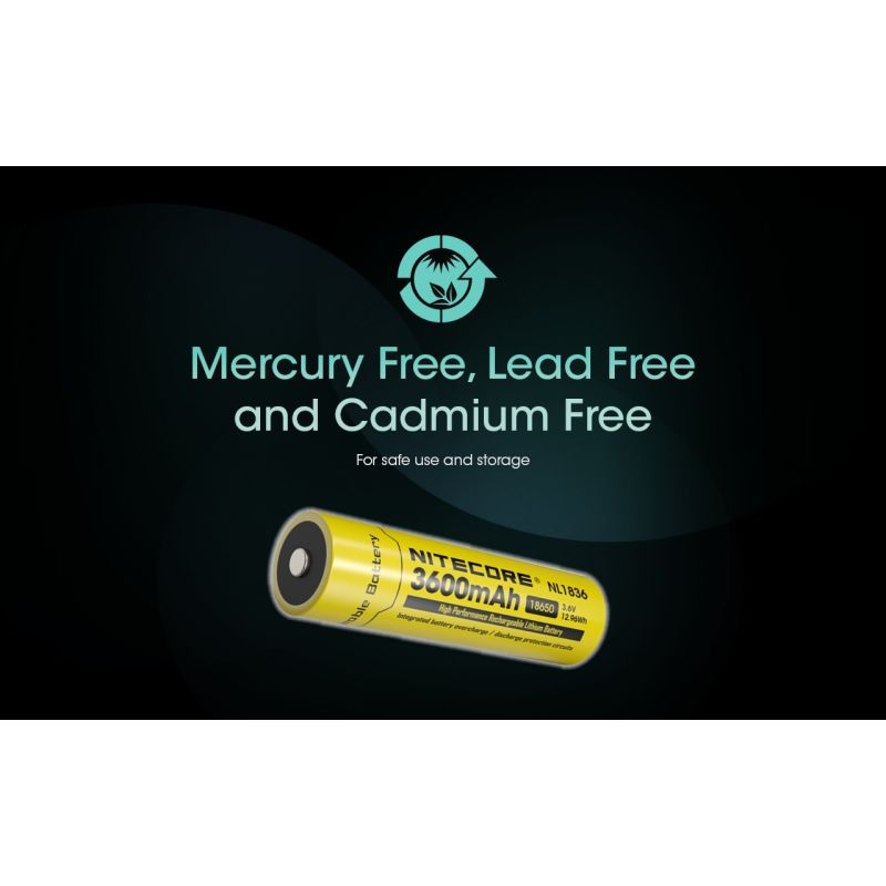 Nitecore NL1836 18650 Li-ion Akku 3600mAh – Ideal für Taschenlampen & Stirnlampen, wiederaufladbar