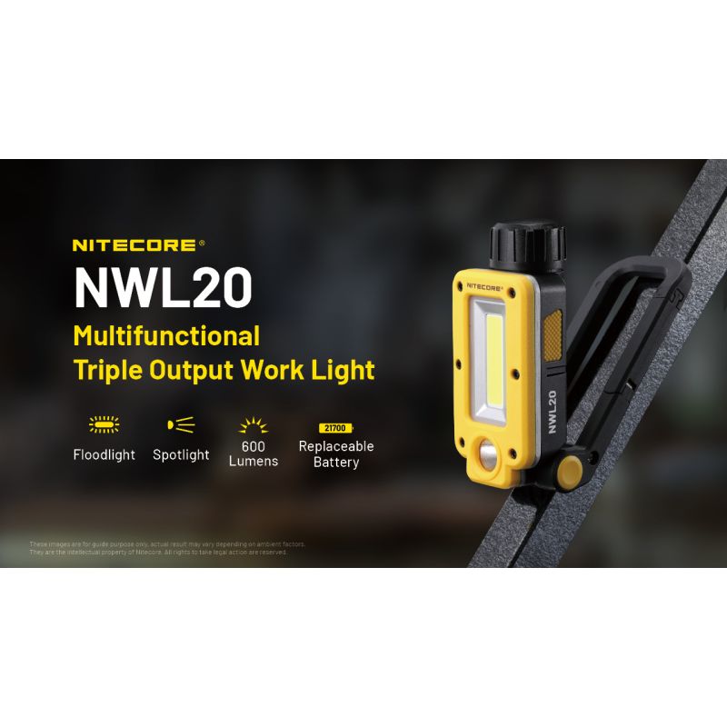 NITECORE NWL20 600 Lumen Multifunktions-Flutlicht Dreifachausgang tragbares Campinglicht für Outdoor-Abenteuer