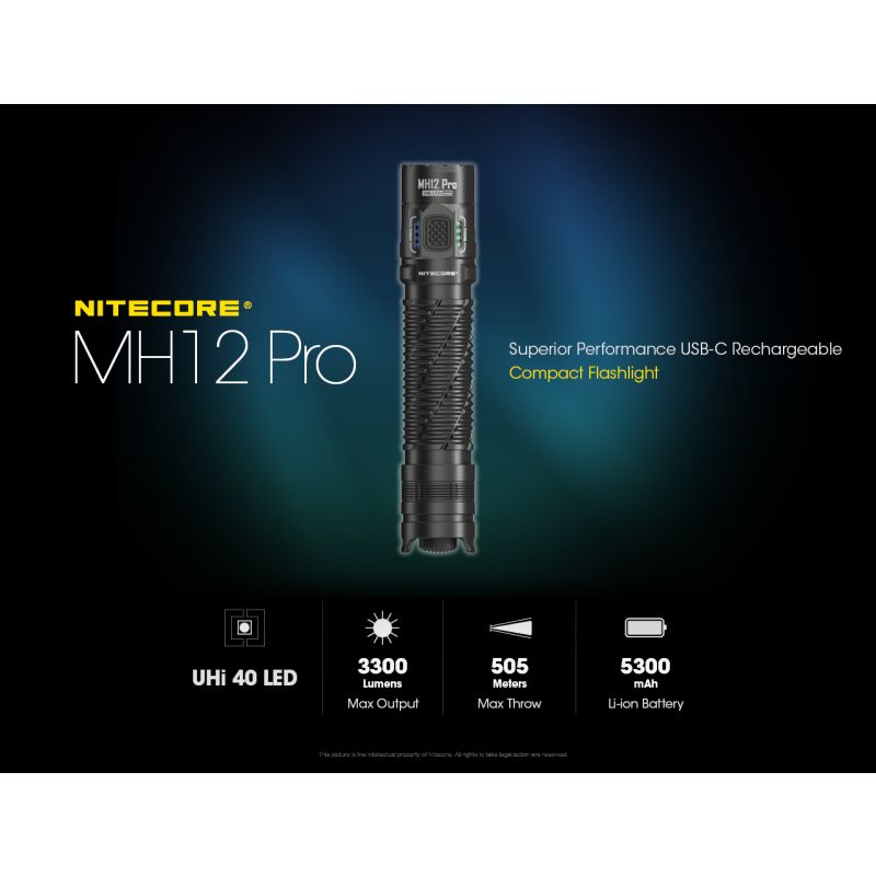 Nitecore MH12 Pro 3300 Lumen USB-C Taschenlampe hohe Helligkeit Outdoor-Abenteuer robuste Bauweise