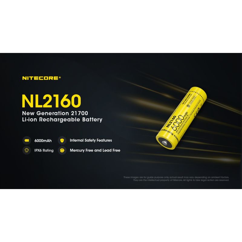 NITECORE NL2160 21700 6000mAh Li-Ion Batterie langlebig 