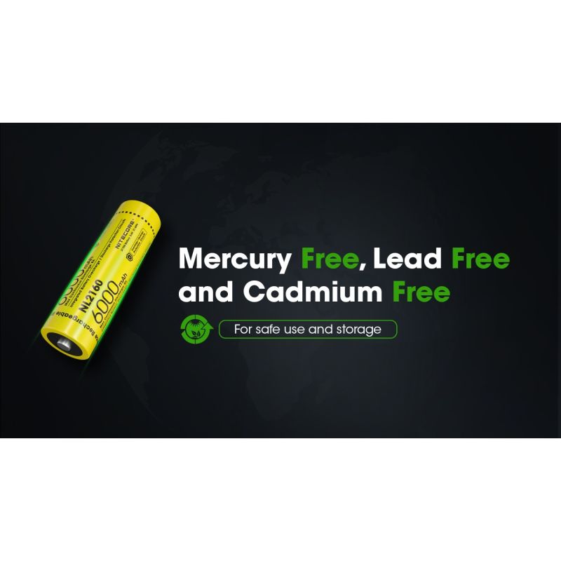 NITECORE NL2160 21700 6000mAh Li-Ion Batterie langlebig 