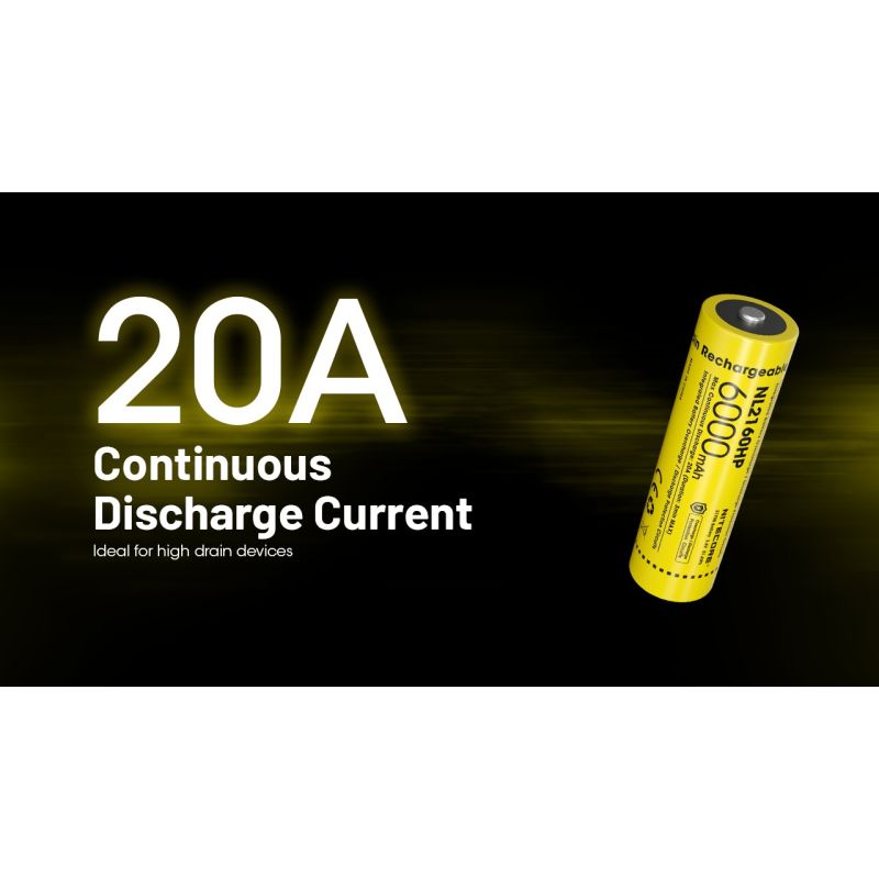 NITECORE NL2160HP 21700 Li-Ion Batterie kompakt leicht 6000mAh hohe Kapazität USB-C für Technikzubehör Camping