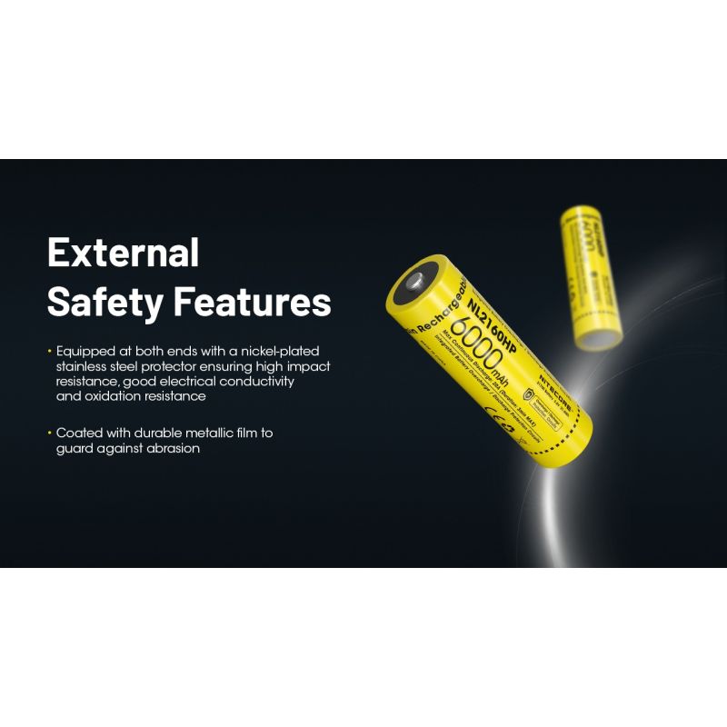 NITECORE NL2160HP 21700 Li-Ion Batterie kompakt leicht 6000mAh hohe Kapazität USB-C für Technikzubehör Camping