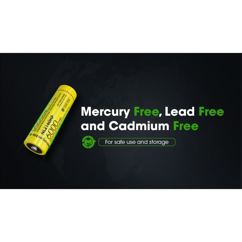 NITECORE NL2160HP 21700 Li-Ion Batterie kompakt leicht 6000mAh hohe Kapazität USB-C für Technikzubehör Camping