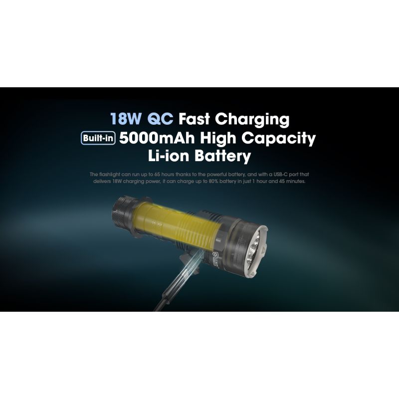 Nitecore TM9K PRO 9900 Lumen Taschenlampe mit USB-C Aufladung robuste Outdoor und Notfalltaschenlampe 510m Reichweite