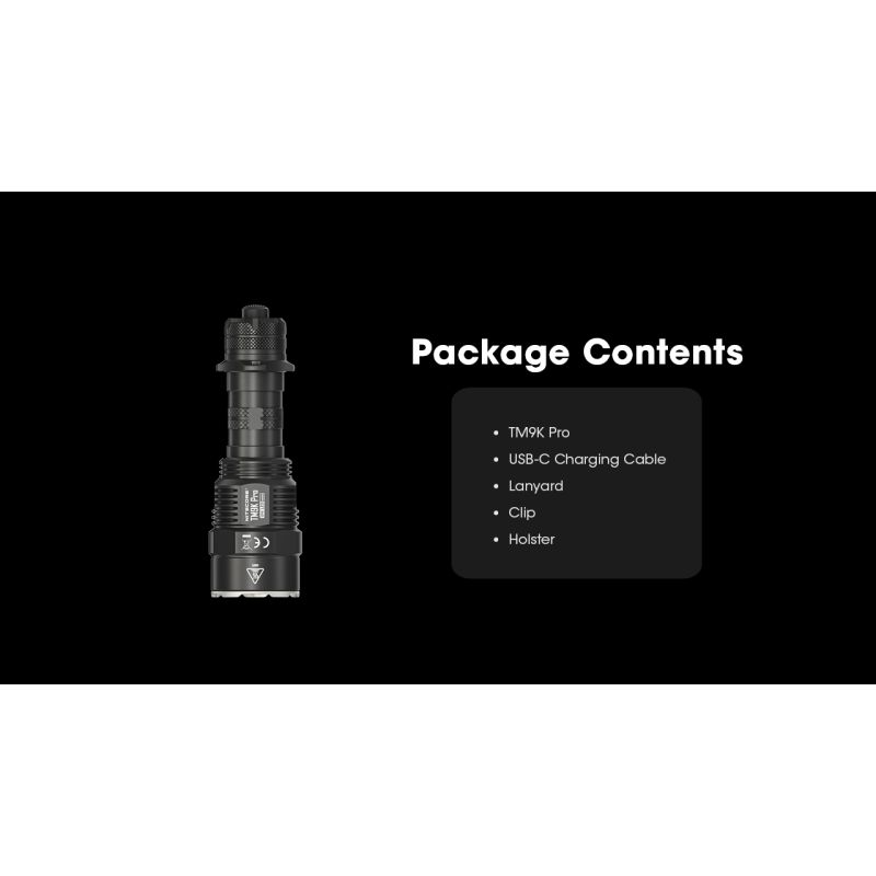 Nitecore TM9K PRO 9900 Lumen Taschenlampe mit USB-C Aufladung robuste Outdoor und Notfalltaschenlampe 510m Reichweite