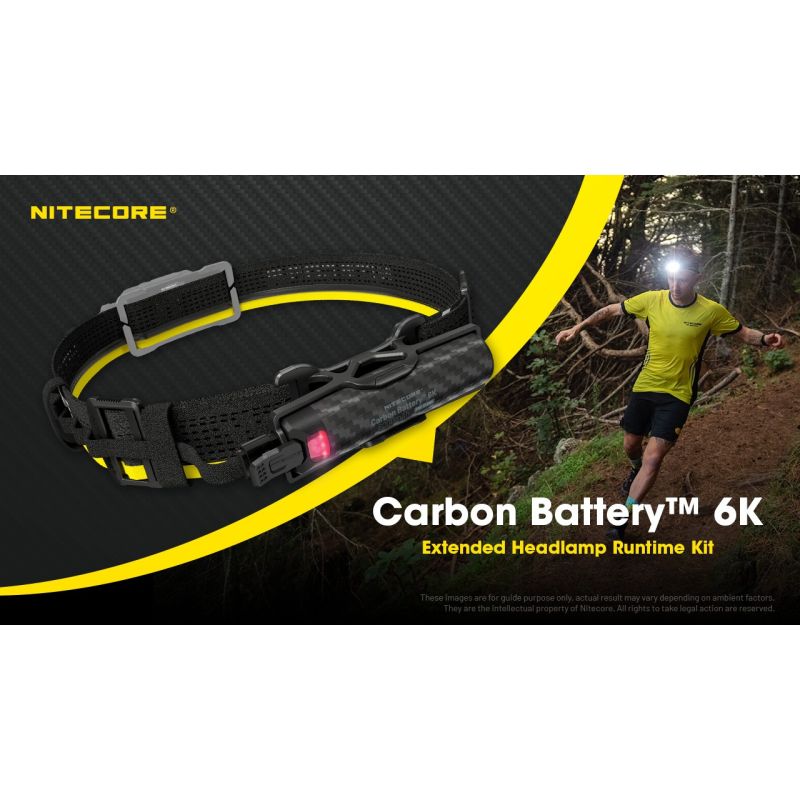 Nitecore Carbon Akku 6K Kit: Laufzeitverlängerung Stirnlampen NU40-HC65 | 6000mAh Zusatzakku IP68