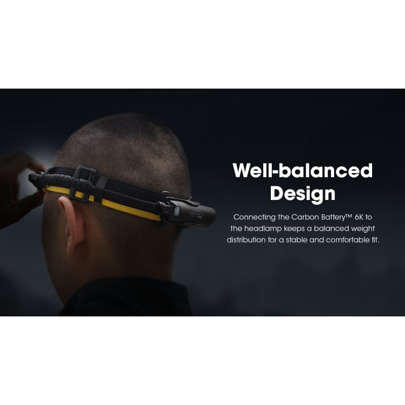 Nitecore Carbon Akku 6K Kit: Laufzeitverlängerung Stirnlampen NU40-HC65 | 6000mAh Zusatzakku IP68